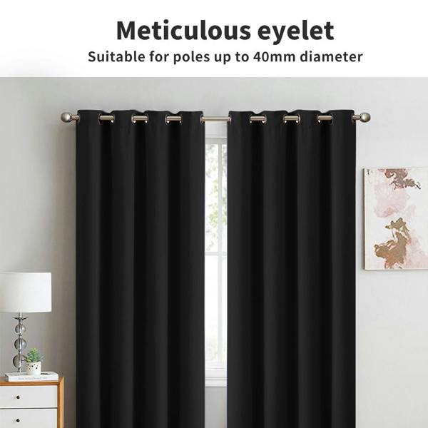 Marlow Thermal Blackout Curtains Pair Eyelet Ring Top for Bedroom Living Room