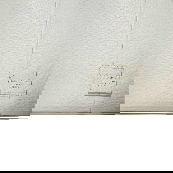 Assots London 'PAMELA' Camelish Off White Pebble Grain Real Leather Designer Shoulder Hobo Bag