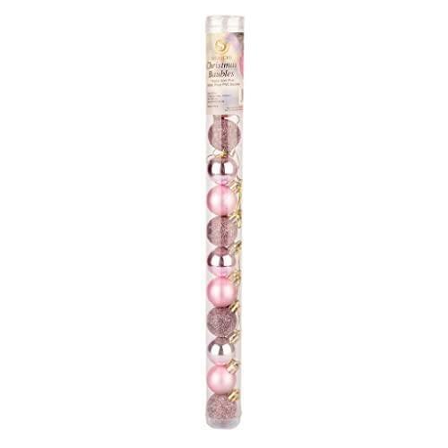 Pale Pink Shatterproof Christmas Baubles in 12 Pack and 24 Pack Options with Mixed Finishes image 8