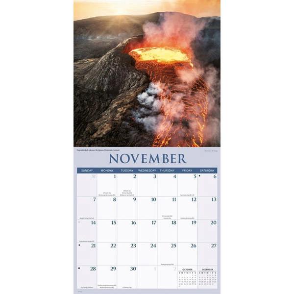 Natural Elements Volcanoes Calendar 2027, Wall Calendars, Month To View, Natural World, Gift