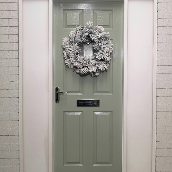 Samuel Alexander 50cm Premier Christmas Snow Flocked Door Wreath