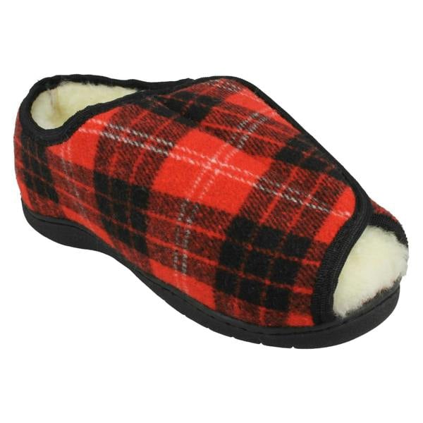 Spot On Ladies Spot On Open Toe Wide Fit Slippers
