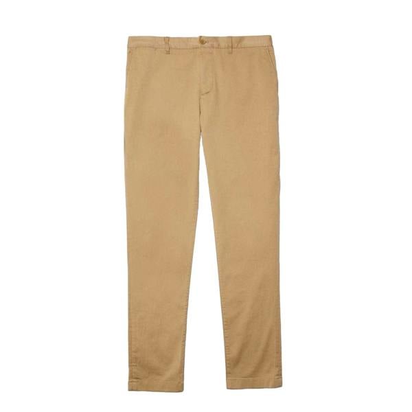 Lacoste Mens Cotton Stretch Slim Chinos - Beige