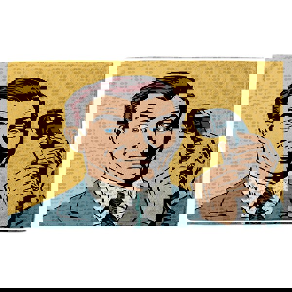 Benjamin Tate Design Male businessman talking on the phone style pop art retro (Bath Towel)