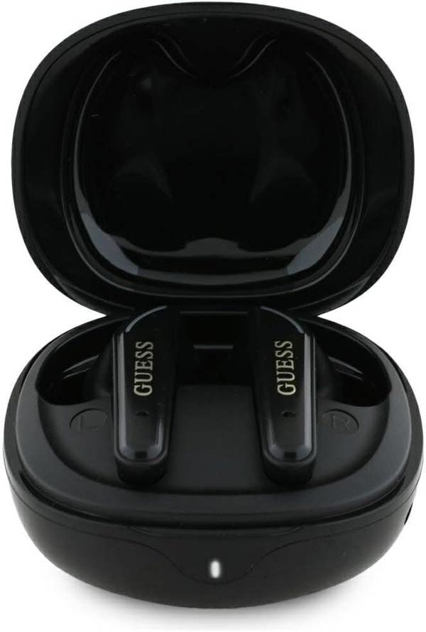 Guess Glossy Classic Logo TWS Wireless Earphones Black - GUTWST7FCEEK