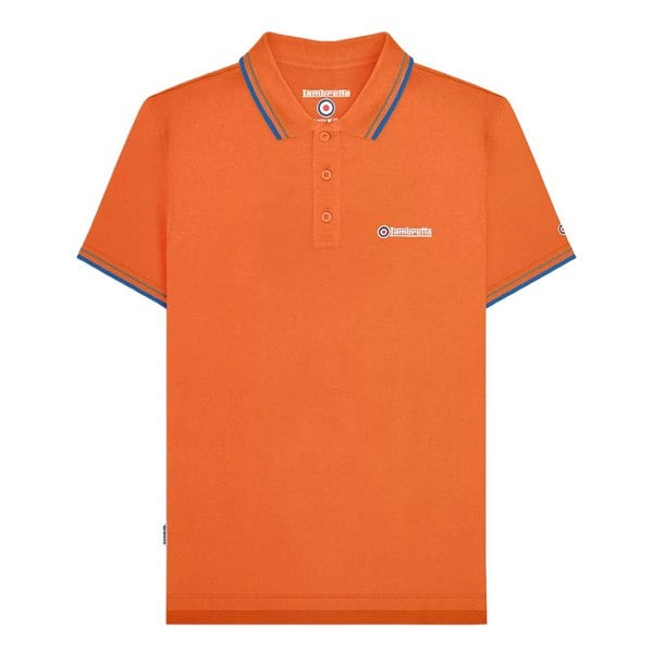 Lambretta Mens SS25 Twin Tip Polo Shirt - Orange