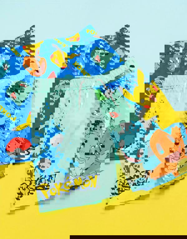 Pokemon Boys Blue Characters Multi-Pack of 2 Swim Shorts