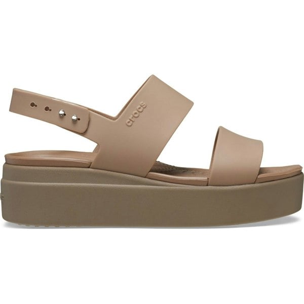Crocs Brooklyn Low Wedge Thermoplastic Women's Latte/Mushroom Sandals
