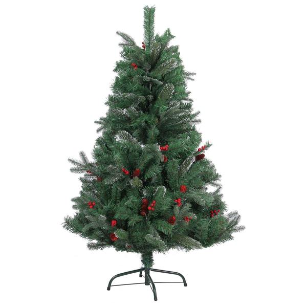 4ft to 6ft Artificial Christmas Trees with Frosted Tips, Red Pine Cones and Berries image 1