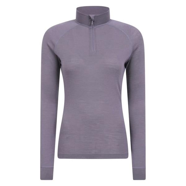 Mountain Warehouse Womens/Ladies Merino Wool Zip Neck Thermal Top - Dusky Purple - 