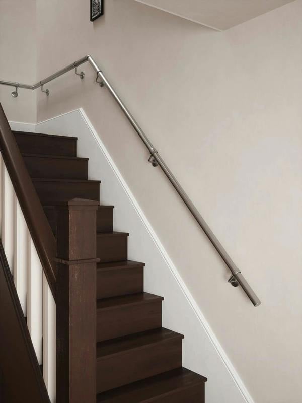 Harbury Brushed Silver Quarter Turn - Handrail