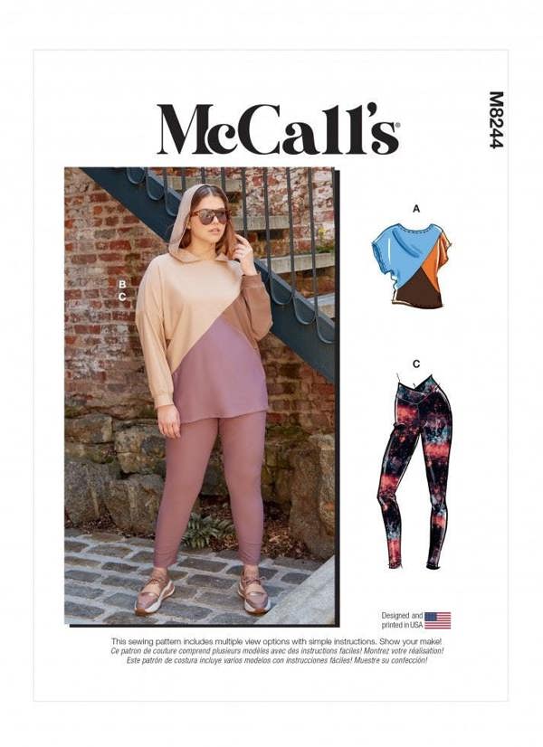 McCalls 8244 Paper Sewing Pattern – Women's Top, Leggings & Sportswear, Easy