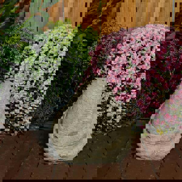 Stone Cast Flower Power Gnome Fairy Statue