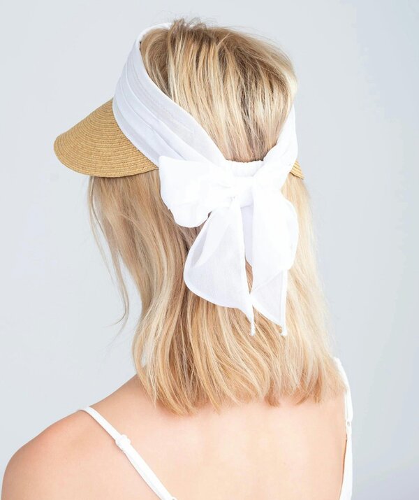 Pia Rossini Misha - Chiffon Tie Straw Visor