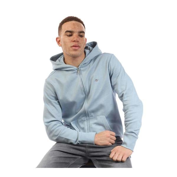 Gant Mens Shield Full Zip Hoodie - Blue - 