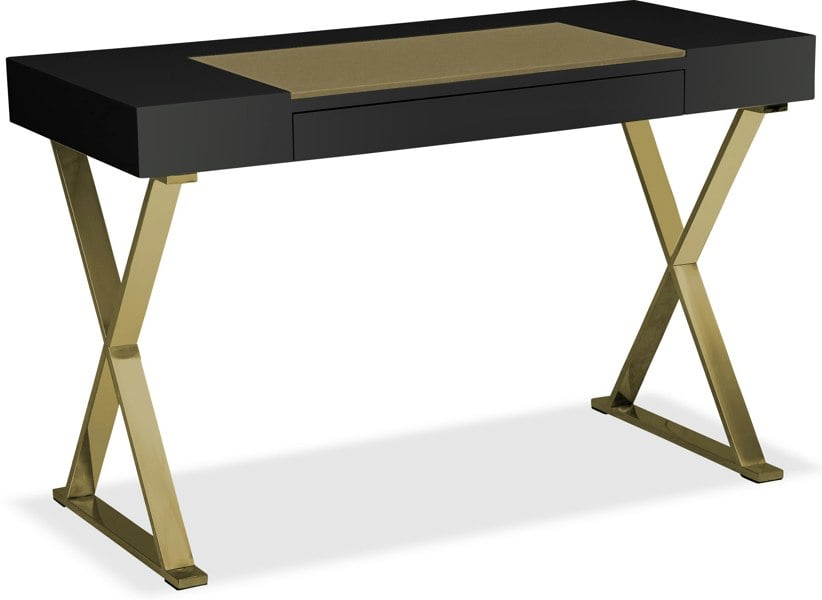 Centurion Supports ADONIS Black Gold with Built-In Luxury Leather Pad Ergonomic Home Office Desk