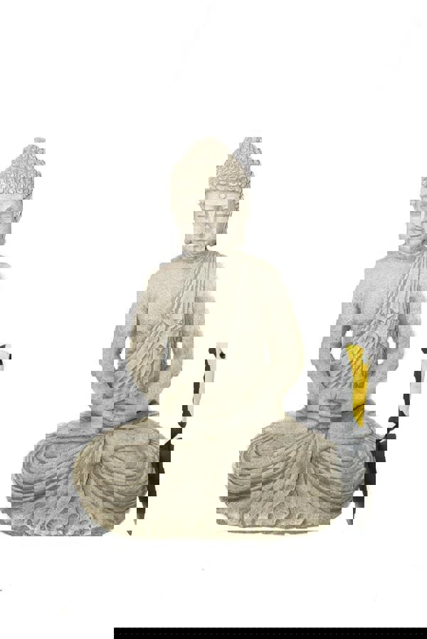 Large Stone Cast Meditating Buddha Ornament