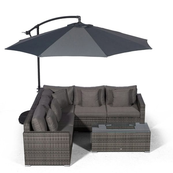 Giardino Havana 5 Seat Rattan Corner Sofa Set with Drinks Cooler Coffee Table