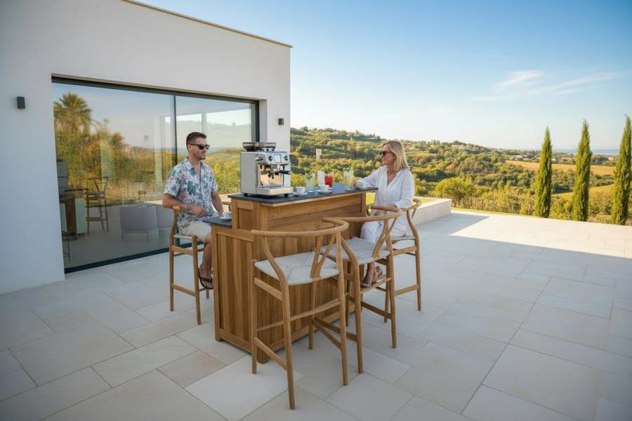 Ocean Designs Barletta Teak Kitchen Coffee Bar Unit