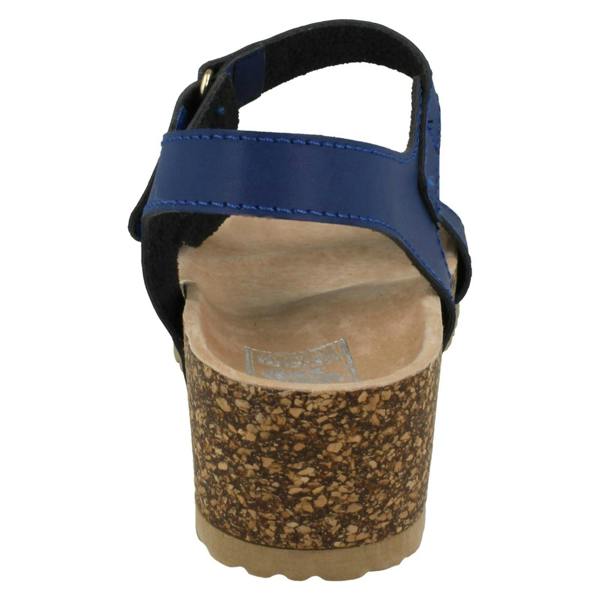 Down to Earth Ladies Down To Earth Mid Wedge Ankle Strap Sandals