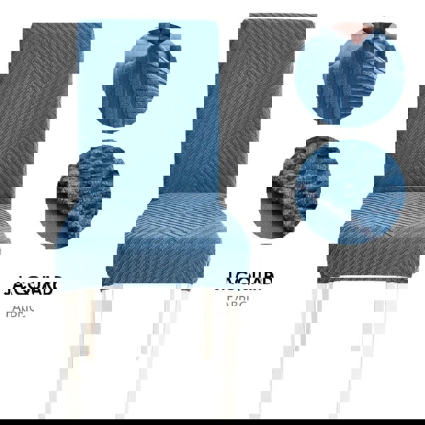 Anyseat Blue Knitted Lines Elastic Chair Cover for Dining Room