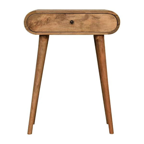Wyld Haus Cagliari Mini Curved Natural Mango Wood Console Table with Drawer