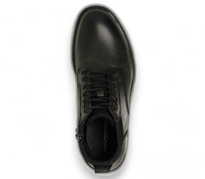 Windsorsmith Black Leather Casual Chukka Boots - Beau