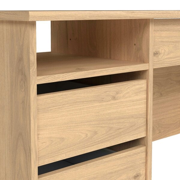 Wyld Haus Billabong Jackson Hickory Oak Wood 4 Drawer Office Desk