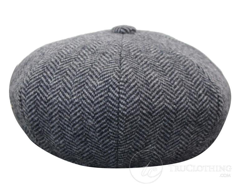 TruClothing Mens Peaky Blinders Grey Tweed Gatsby Flat Baker Hat