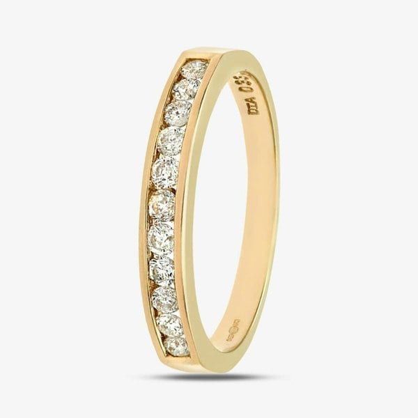 T. H. Baker 9ct Yellow Gold 0.25ct Diamond Channel Set Half Eternity Ring PR03626Y