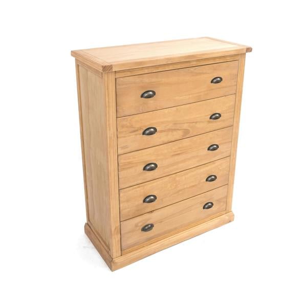 Cabinet Bits Lucca 5 Drawer Chest of Drawers Brass Cup Handle