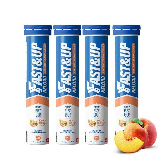 Reload - Electrolyte Tablets for Instant Hydration & Energy - Peach Ice Tea Flavour, Pack of 4