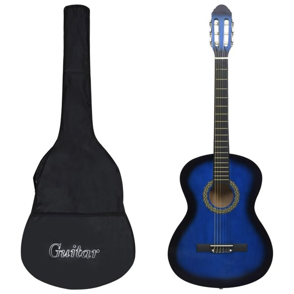 Berkfield Classical Guitar for Beginner with Bag Blue 4/4 39"