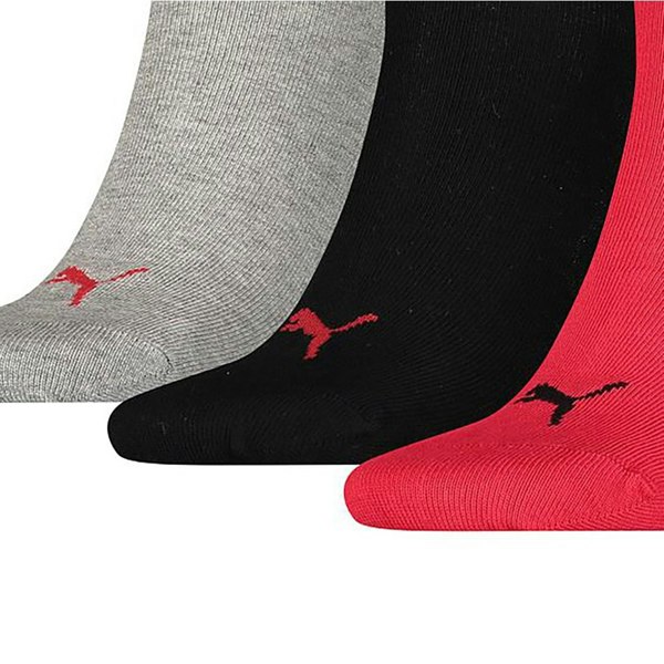 Puma Unisex Adult Quarter Training Ankle Socks (Pack of 3) - Black/Red/Grey