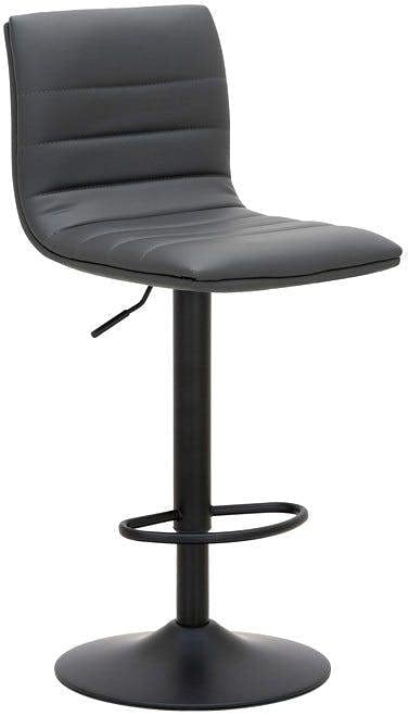 Lamboro Aldo Charcoal Grey Bar Stool - Swivel Gas Lift with Matt Black Footrest