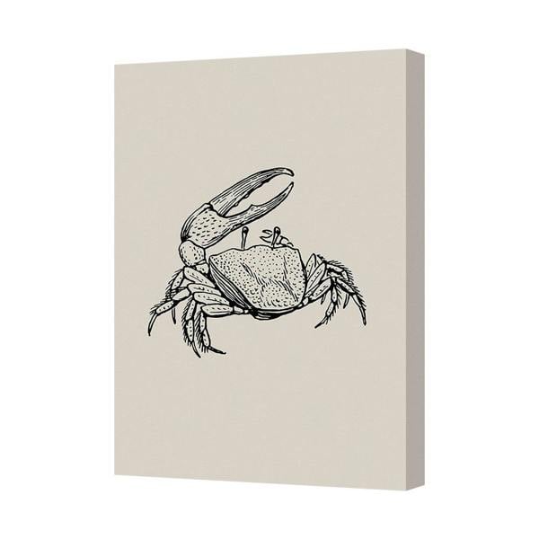 Benjamin Tate Design Crab Sketch Canvas Wall Art Print Minimalist Coastal Decor