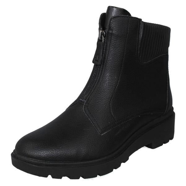 Clarks Ladies Clarks Lightweight Front Zip Low Heel Casual Ankle Boots Calla Zip