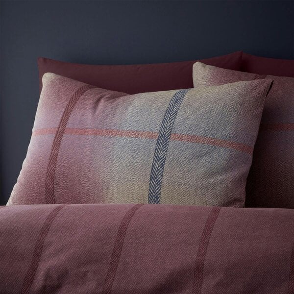 HomeSpace Direct Brushed Melrose Tweed Check Plum Duvet Cover Set