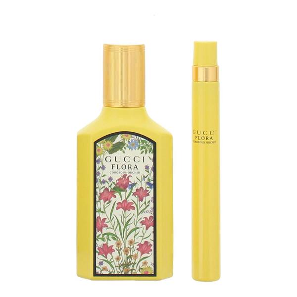 Gucci Flora Gorgeous Orchid Eau de Parfum 50ml + Eau de Parfum 10ml Travel Spray Gift Set for Her