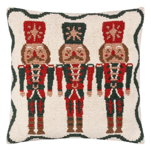 Furn Tufted Nutcracker Christmas Cushion Cover - White/Multicoloured - 