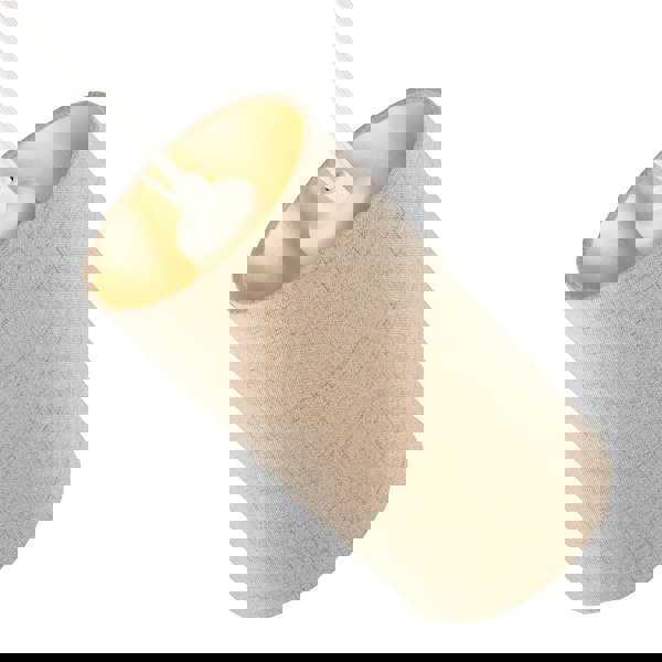 Modern and Stylish Stitched Effect Taupe Linen Fabric Cylindrical 25cm Lampshade Image 4