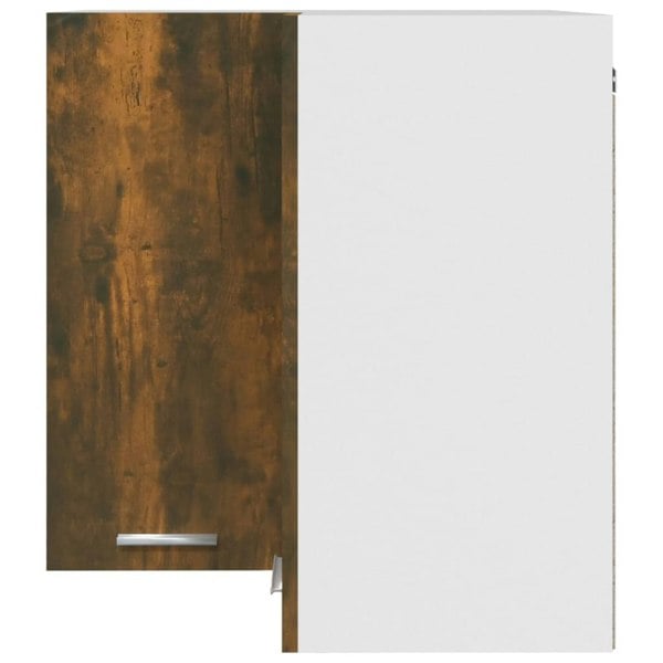 Berkfield Hanging Corner Cabinet Smoked Oak 57x57x60 cm Engineered Wood