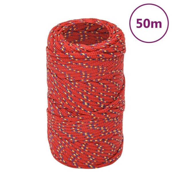 Berkfield Boat Rope Red 2 mm 50 m Polypropylene