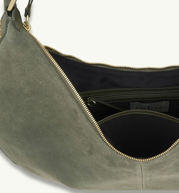 Apatchy London The Nora Suede Bag - Olive