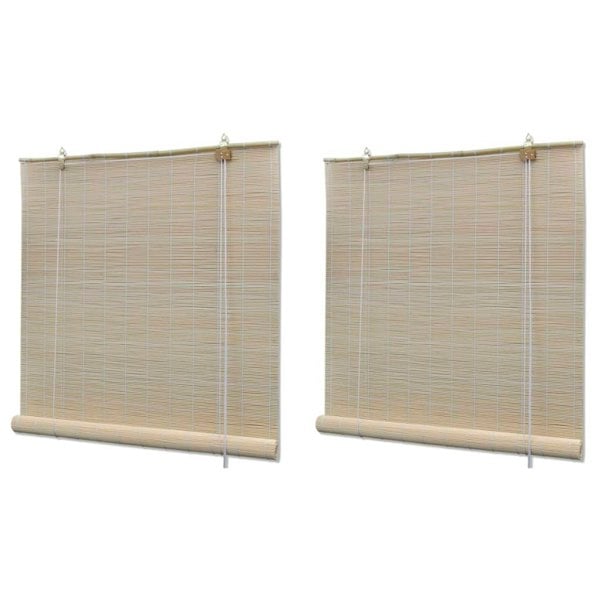 Berkfield Bamboo Roller Blinds 2 pcs 120x160 cm Natural