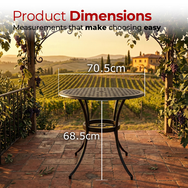 Centurion Supports PREGO Garden and Patio Black Cast Aluminium Bistro Table