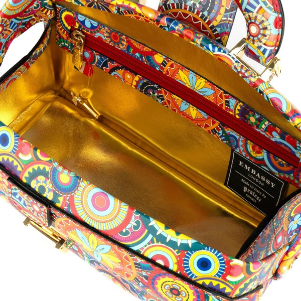 Embassy London Gazelle - Signature Print - Women's bowling bag with handle and strap