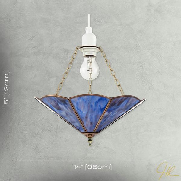Lavender Purple Chic Tiffany Glass Easy Fit Pendant Shade with Chains Image 7