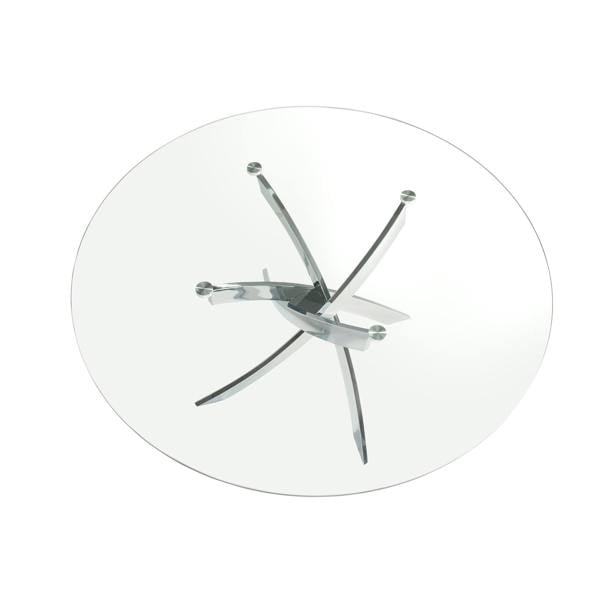 Angel Cerdá Round tempered glass and chrome-plated steel dining table 1061
