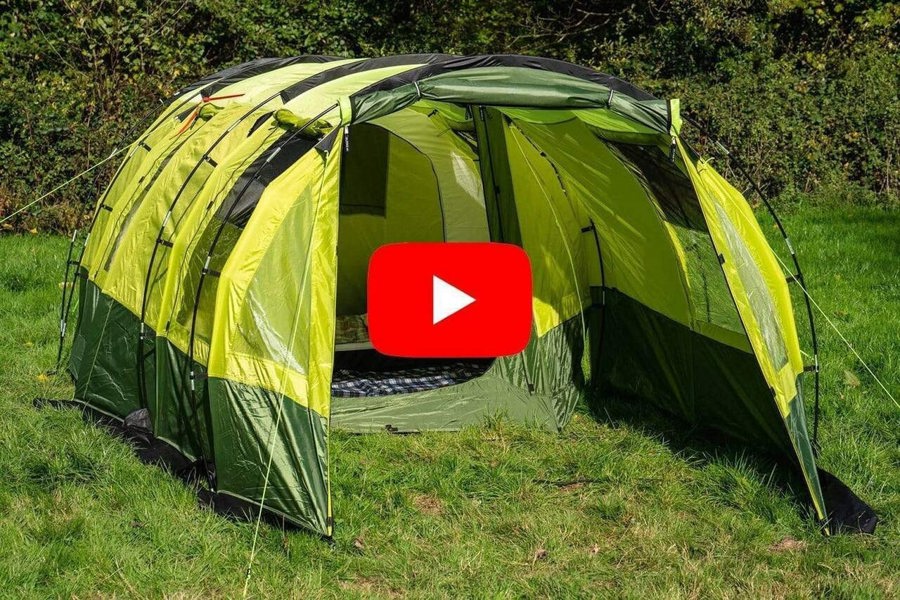 A Video of the Abberley XL Extension by Olpro attached to the Abberley XL Tunnel Tent on a camping field.